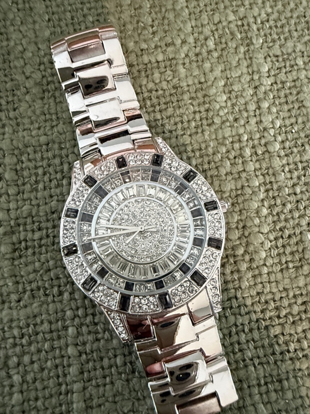 Silver Crystal-Accented Women's Bracelet Watch